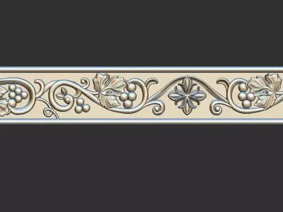 church cornice cross  grape-vine 3D print model