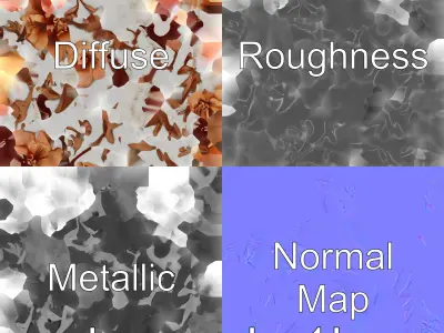 Timeless Floral Vase with Botanical Motifs Low-poly 3D model