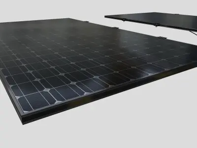Black Framed Solar Panel 320W 1950x990x35mm 3D model