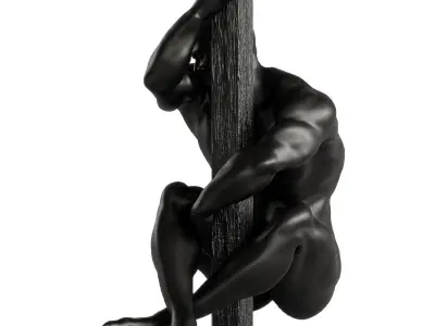 Decoration Statue of naked male body and column 3D model
