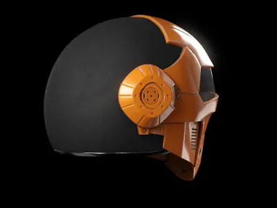 Helmet Scifi Low Poly PBR Low-poly 3D model