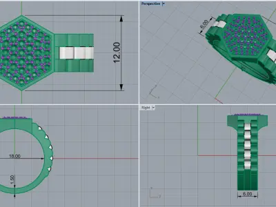 Chain signet ring model 866 3D print model