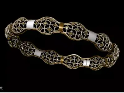 1227 Scalloped Jaali Kada 3D print model