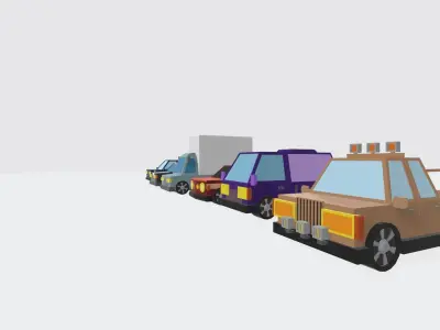 Low poly vehicle for Game wheels can spin Free low-poly 3D model