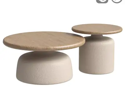 Wooden Contemporary Centerpiece Tea Table Coffee Table 3D model