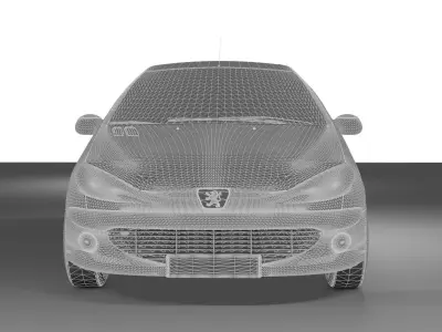 Peugeot 206 Low-poly 3D model