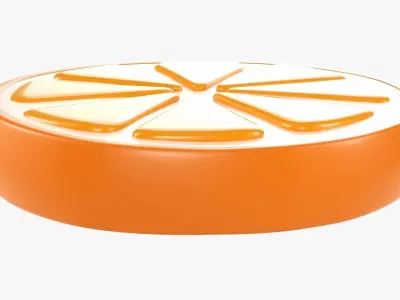 Orange slice stylized 02 3D model
