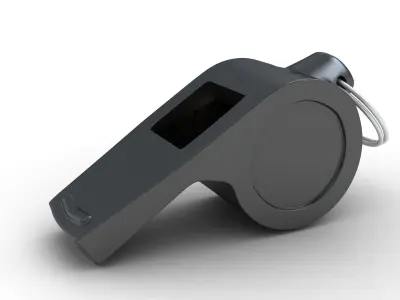 Black Referee Whistle 3D model