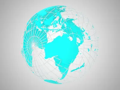 Globe News Skeleton Mint 3D model