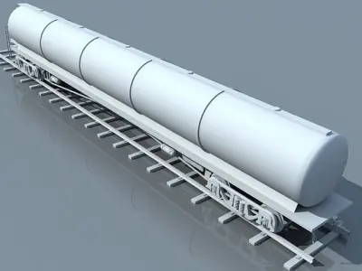 Detailed No Texture Tanker Car 3D model