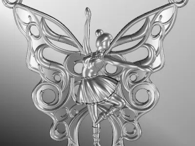 ballet pendant 07 3D print model