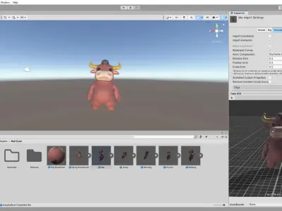 Little animal baby - Bull cute - Animated  Low-poly 3D model