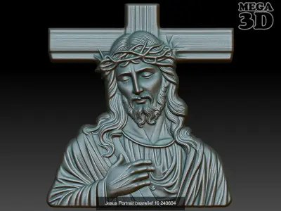 Jesus Portrait basrelief Pack B 240604 3D Model Collection