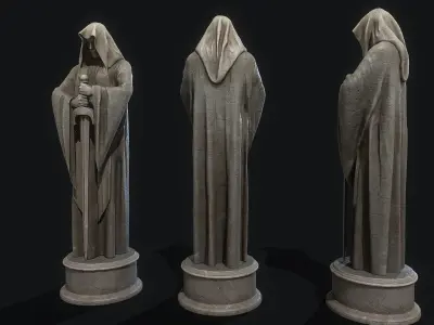 Guard Statue Low-poly 3D model