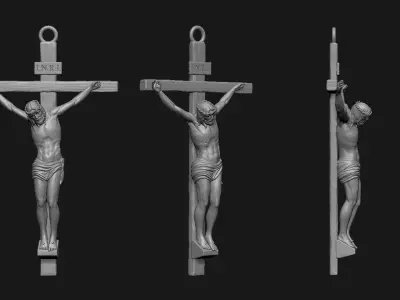 Jesus Cross Pendant 3D print model