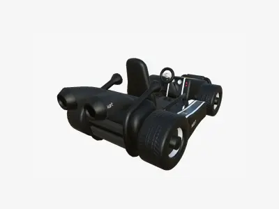 Cartoon Kart I09 Black - Vehicle Racing Design Low-poly 3D model