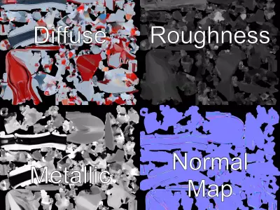 Futuristic Red Motorcycle model pack Low-poly 3D model