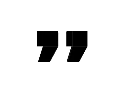 Quotation Mark Symbol v1 002 Low-poly 3D model