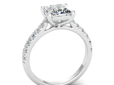 Engagement ring Emily princess 3D print model