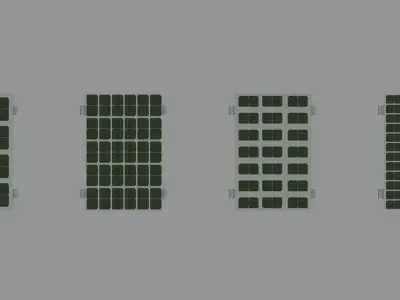 Bifacial Solar Glass Panel 1010x670x10mm 3D model