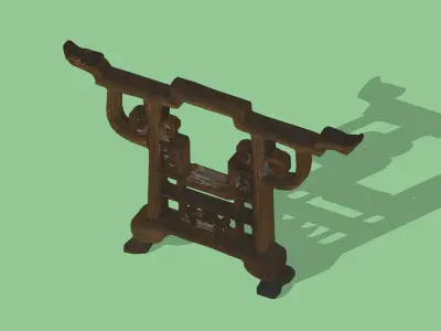 Ancient Chinese brush holder Low-poly 3D model