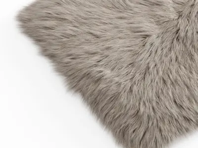 Fluffy rug with long fur 3D model