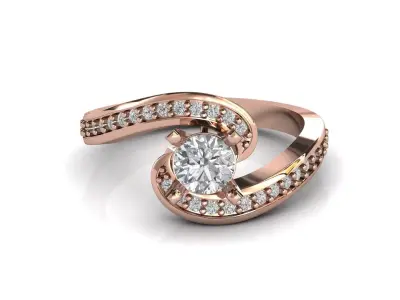 STL 3DM Print Ready Women Diamond Ring Lightweight Printable  3D print model 103