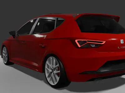 Seat Leon  Low-poly 3D model
