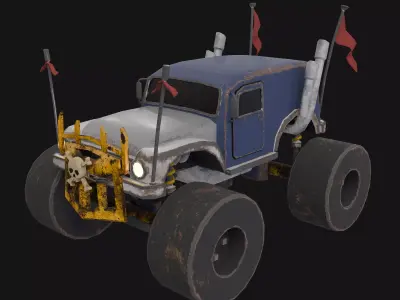 Grave Digger - Low Poly 3D Car Model Low-poly 3D model