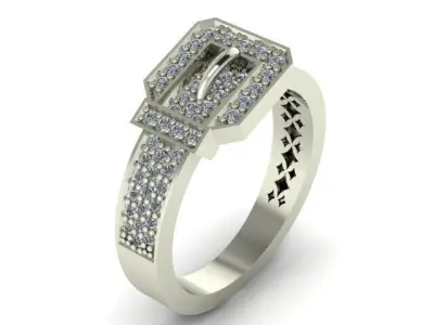 Ring Belt Diamond Jewelry 018 Free 3D print model