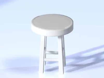 Wood Stool Low-poly 3D model purchase