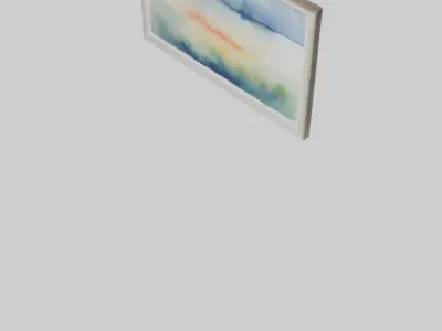 Framed Watercolor Art Low-poly 3D model