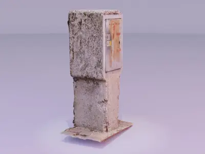 Old phone cabinet high-poly 3D model