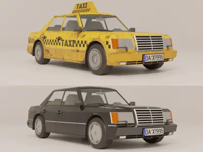 Mercedes Benz W1124 E-class Lowpoly game-ready Low-poly 3D model