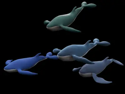 Whale soft toy 3D model