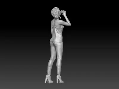 eating hot dog girl 2 3D print model