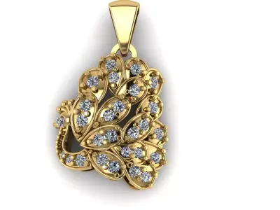 LUXURY HIP HOP PEACOCK PENDANT 3D PRINTABLE MODEL 3D print model