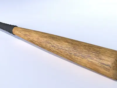 Old Baseball Bat Low-poly 3D model