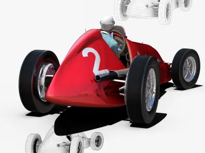 Alfa Romeo Alfetta 158 Low-poly 3D model