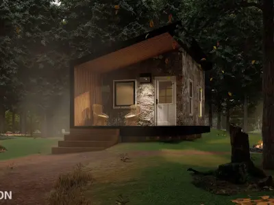 house in the froset 3D model