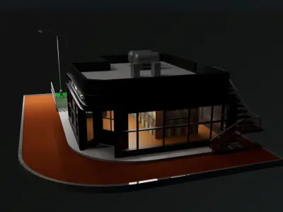 Low Poly Bookstore 3D Model  Modular  Game Ready  Free low-poly 3D model