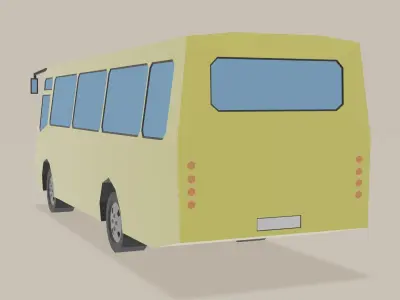 Minibus bus Low-poly 3D model