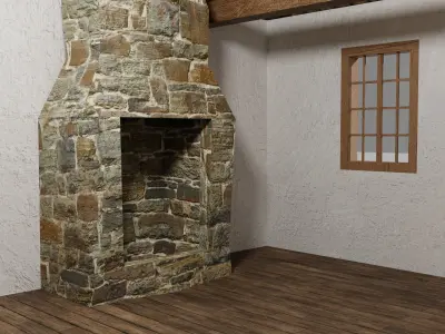 Medieval house Free low-poly 3D model 3