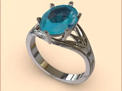 topaz set ring 3D print model