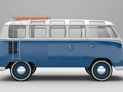 Volkswagen T1 With Full Interior 3D model