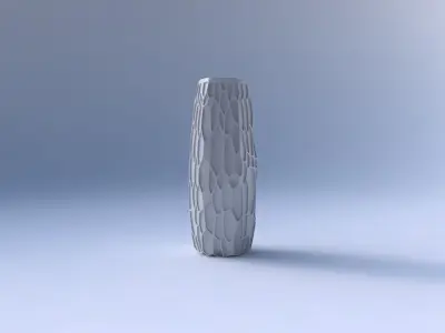 Vase squeezed hexagon with organic dents 3D print model