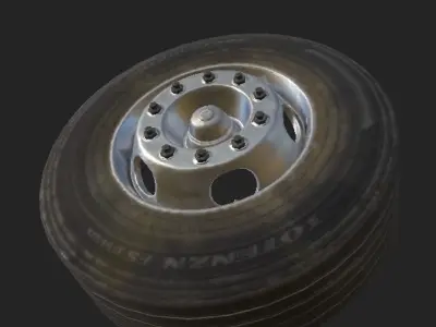 Truck Wheel Low-poly 3D model by Dannou from CGTrader