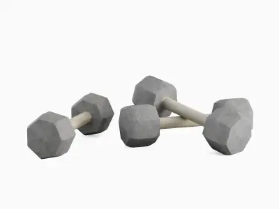 Concrete Dumbbell 03 3D model