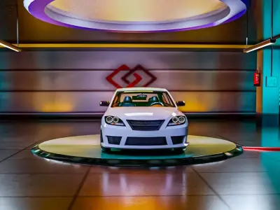 showroom garage Low-poly 3D model