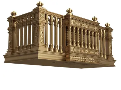 Classic Balcony 05 Low-poly 3D model